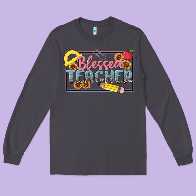 Blessed Teacher Long Sleeve Tee Designed By Maliassmallbusiness