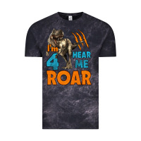 Cloud Black i'm four hear me roar dinosaur birthday Vintage Tee - LillyAllenDesigns