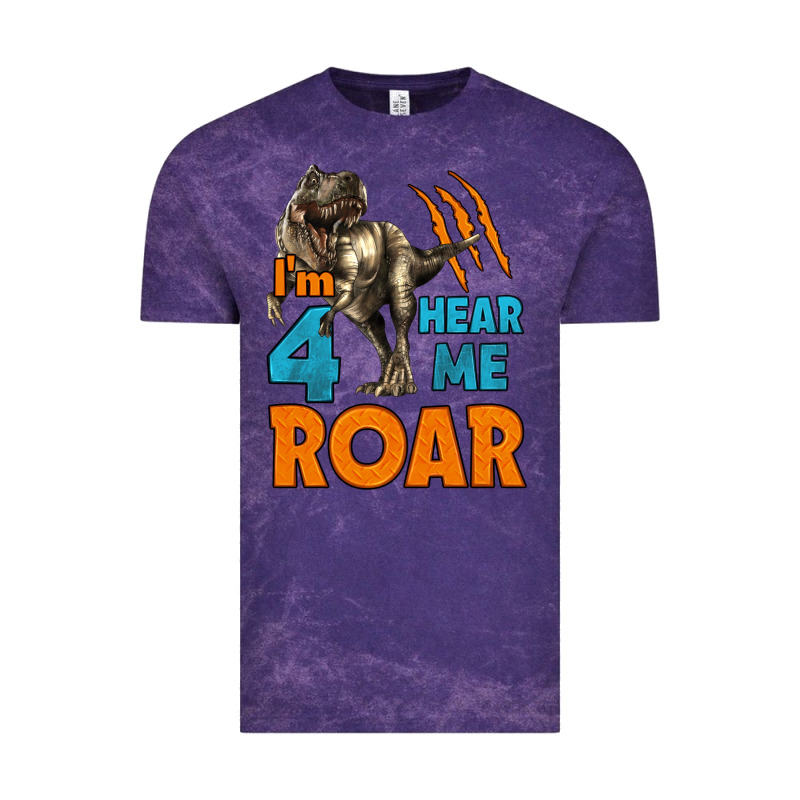 I'm Four Hear Me Roar Dinosaur Birthday Vintage Tee by LillyAllenDesigns | Teevron