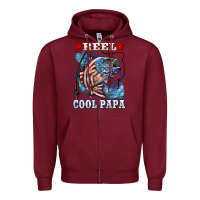 Burgundy reel cool papa american flag bass fishing Zipper Hoodie - LillyAllenDesigns