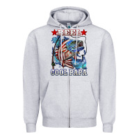 Heather Grey reel cool papa american flag bass fishing Zipper Hoodie - LillyAllenDesigns