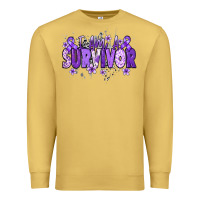 Antique Gold I am a survivor purple ribbon Premium Sweatshirt - NancyCooperArtShop