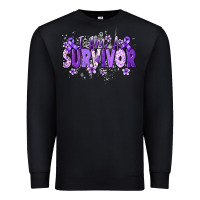 Black I am a survivor purple ribbon Premium Sweatshirt - NancyCooperArtShop