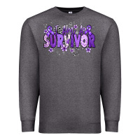 Charcoal Heather I am a survivor purple ribbon Premium Sweatshirt - NancyCooperArtShop