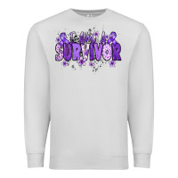 Dove Grey I am a survivor purple ribbon Premium Sweatshirt - NancyCooperArtShop
