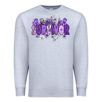 Heather Grey I am a survivor purple ribbon Premium Sweatshirt - NancyCooperArtShop