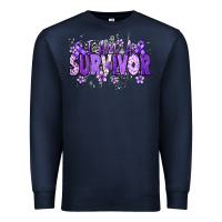 Navy I am a survivor purple ribbon Premium Sweatshirt - NancyCooperArtShop