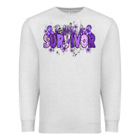 Oatmeal Heather I am a survivor purple ribbon Premium Sweatshirt - NancyCooperArtShop