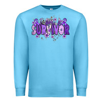 Ocean Blue I am a survivor purple ribbon Premium Sweatshirt - NancyCooperArtShop