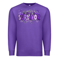 Purple I am a survivor purple ribbon Premium Sweatshirt - NancyCooperArtShop