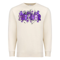 Sandshell I am a survivor purple ribbon Premium Sweatshirt - NancyCooperArtShop