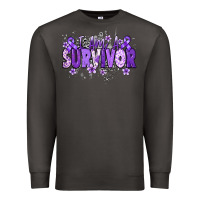 Smoke I am a survivor purple ribbon Premium Sweatshirt - NancyCooperArtShop