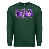 Sports Green I am a survivor purple ribbon Premium Sweatshirt - NancyCooperArtShop
