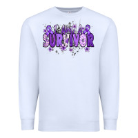 White I am a survivor purple ribbon Premium Sweatshirt - NancyCooperArtShop