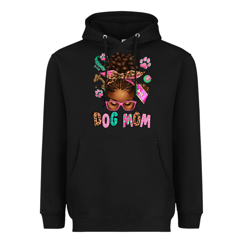 Afro Messy Bun Dog Mom Heavyweight Hoodie by texasbilliewilder | Teevron