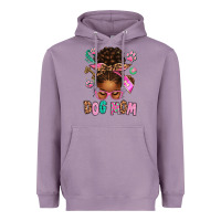 Lavender Afro Messy Bun Dog Mom Heavyweight Hoodie - texasbilliewilder