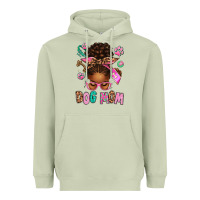 Matcha Afro Messy Bun Dog Mom Heavyweight Hoodie - texasbilliewilder