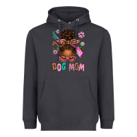 Smoke Afro Messy Bun Dog Mom Heavyweight Hoodie - texasbilliewilder