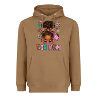 Toasted Coconut Afro Messy Bun Dog Mom Heavyweight Hoodie - texasbilliewilder