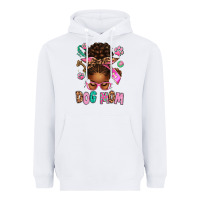 White Afro Messy Bun Dog Mom Heavyweight Hoodie - texasbilliewilder