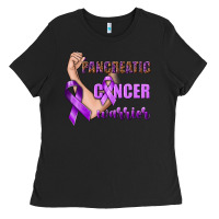 Black Pancreatic Cancer Warrior Ladies Tee - texasbilliewilder