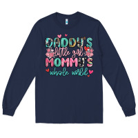 Navy daddy's little girl mommy's whole world Long Sleeve Tee - MaliasSmallBusiness