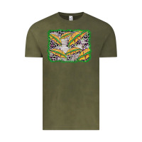 Vintage Olive mardi gras umbrella background Vintage Tee - BarkalooDesign