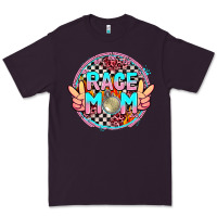 Plum race mom with leopard and peace hand Premium Tee - AdoDesignShop