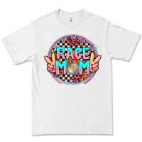 White race mom with leopard and peace hand Premium Tee - AdoDesignShop