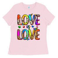 Bubblegum Pink love is love Ladies Tee - Zillion Design Studio