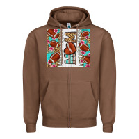 Chestnut american football mom Zipper Hoodie - LillyAllenDesigns