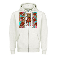 Oatmeal Heather american football mom Zipper Hoodie - LillyAllenDesigns