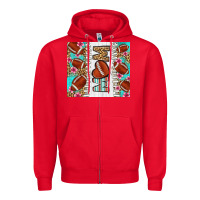 Red american football mom Zipper Hoodie - LillyAllenDesigns