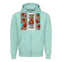 Seafoam american football mom Zipper Hoodie - LillyAllenDesigns