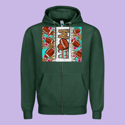 American Football Mom Zipper Hoodie Designed By Lillyallendesigns