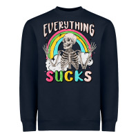Navy everything sucks Heavyweight Sweatshirt - MaliasSmallBusiness