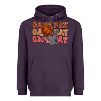 Plum Game day game day game day Basketball Heavyweight Hoodie - NancyCooperArtShop