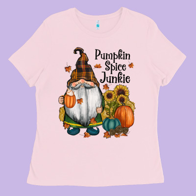 Pumpkin Spice Junkie Ladies Tee Designed By Ranaportraitstore