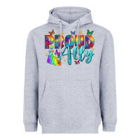 Heather Grey Proud ally Heavyweight Hoodie - NancyCooperArtShop