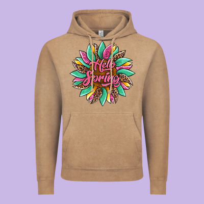 Hello Spring Sunflower Vintage Hoodie Designed By Artiststas