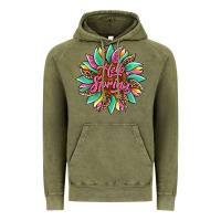 Vintage Olive hello spring sunflower Vintage Hoodie - Artiststas
