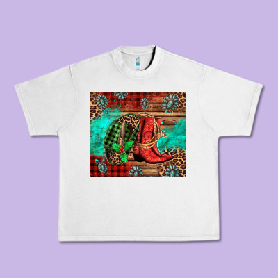 Country Boots And Cowboy Hat Christmas Urban Heavy Tee Designed By Jasminsmagicworld