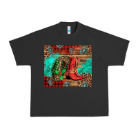 Pigment Black country boots and cowboy hat christmas Urban Heavy Tee - Jasminsmagicworld