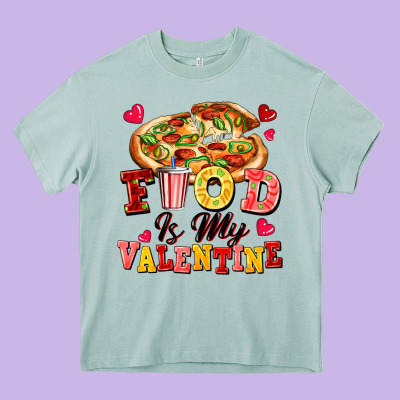 Food Is My Valentine Heavy Core Tee Designed By Fadigitalartstudio