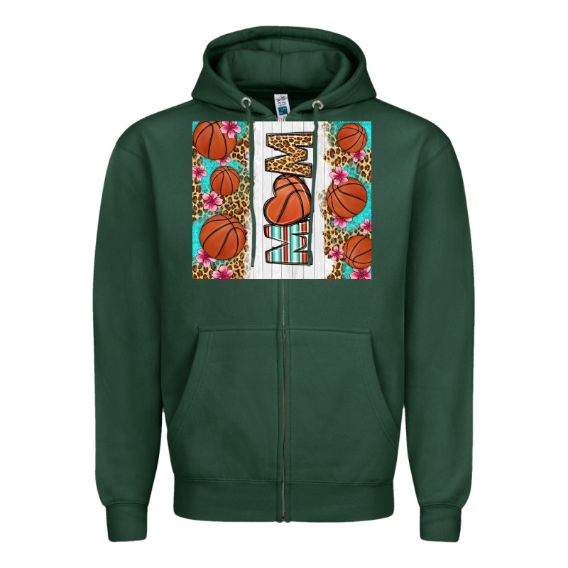 Basketball Mom Zipper Hoodie by LillyAllenDesigns | Teevron