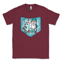 Burgundy Christmas Pocket Classic Tee - CowhideDigitalArt