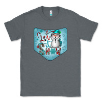 Charcoal Heather Christmas Pocket Classic Tee - CowhideDigitalArt