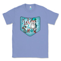 Colony Blue Christmas Pocket Classic Tee - CowhideDigitalArt