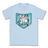 Dusty Blue Christmas Pocket Classic Tee - CowhideDigitalArt