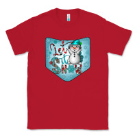 Red Christmas Pocket Classic Tee - CowhideDigitalArt